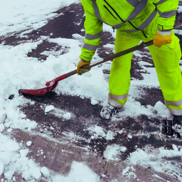Efficient snow shoveling services for businesses in Northwest Indiana during winter.